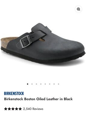 Birkenstock Boston Oiled Leather Clog in Charcoal Black